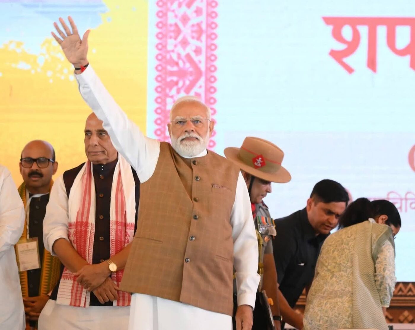 Harish Dwivedi at a large official ceremony
